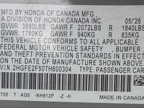 Certified 2026 Honda Civic Sport image 30