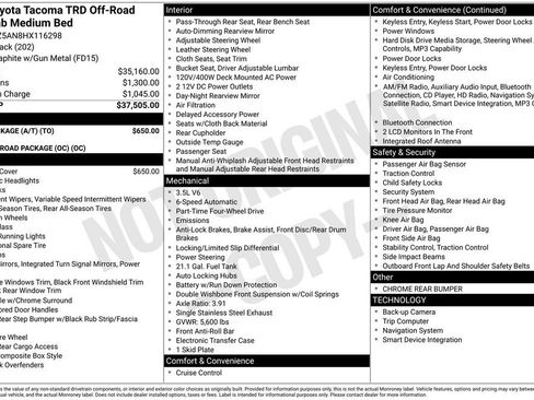Used 2017 Toyota Tacoma TRD Off-Road w/ Tow Package (A/T) AWD/4WD image 1