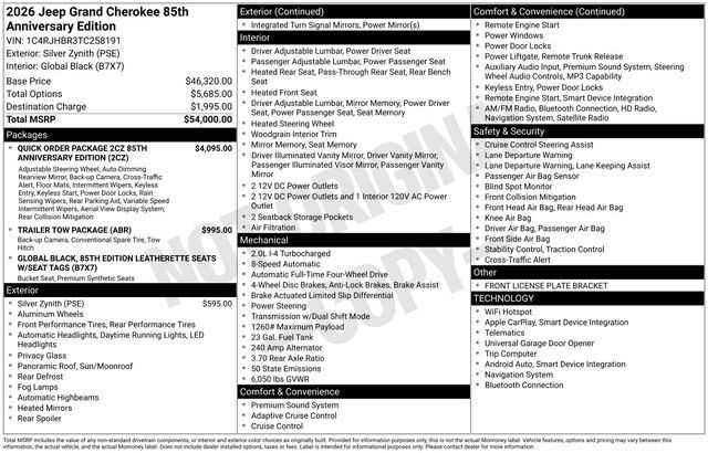 New 2026 Jeep Grand Cherokee Limited AWD/4WD image 11