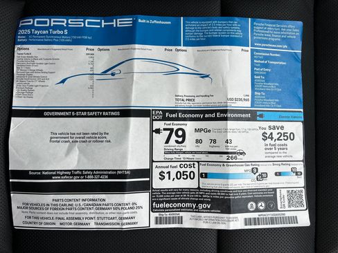 New 2025 Porsche Taycan Turbo S AWD/4WD image 35
