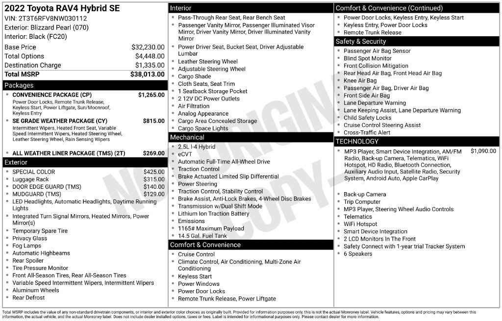 Certified 2022 Toyota RAV4 SE w/ Convenience Package AWD/4WD image 3