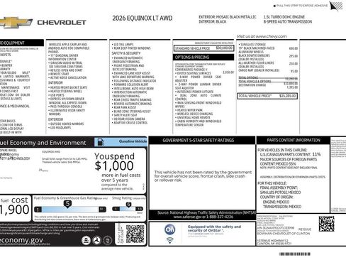 Used 2026 Chevrolet Equinox LT w/ Convenience Package II AWD/4WD image 11
