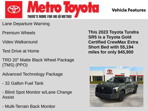 Certified 2023 Toyota Tundra SR5 w/ TRD Sport Premium Package AWD/4WD image 21
