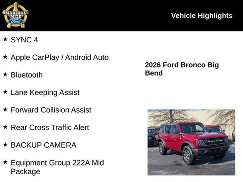 New 2026 Ford Bronco Big Bend AWD/4WD image 2