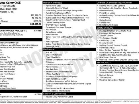 Used 2015 Toyota Camry XSE w/ Advanced Technology Package image 16