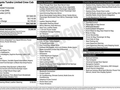 Used 2026 Toyota Tundra Limited w/ TRD Off-Road Package AWD/4WD image 41