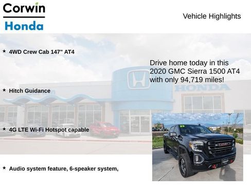 Used 2020 GMC Sierra 1500 AT4 w/ AT4 Preferred Package AWD/4WD image 6