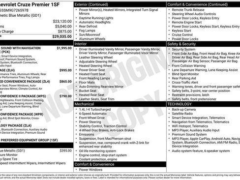 Certified 2016 Chevrolet Cruze Premier FWD image 9