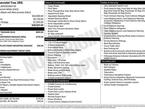 Used 2025 Chevrolet Trax RS w/ Sunroof Package FWD image 12