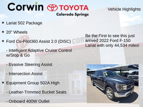 Used 2022 Ford F150 Lariat w/ Equipment Group 502A High AWD/4WD image 4