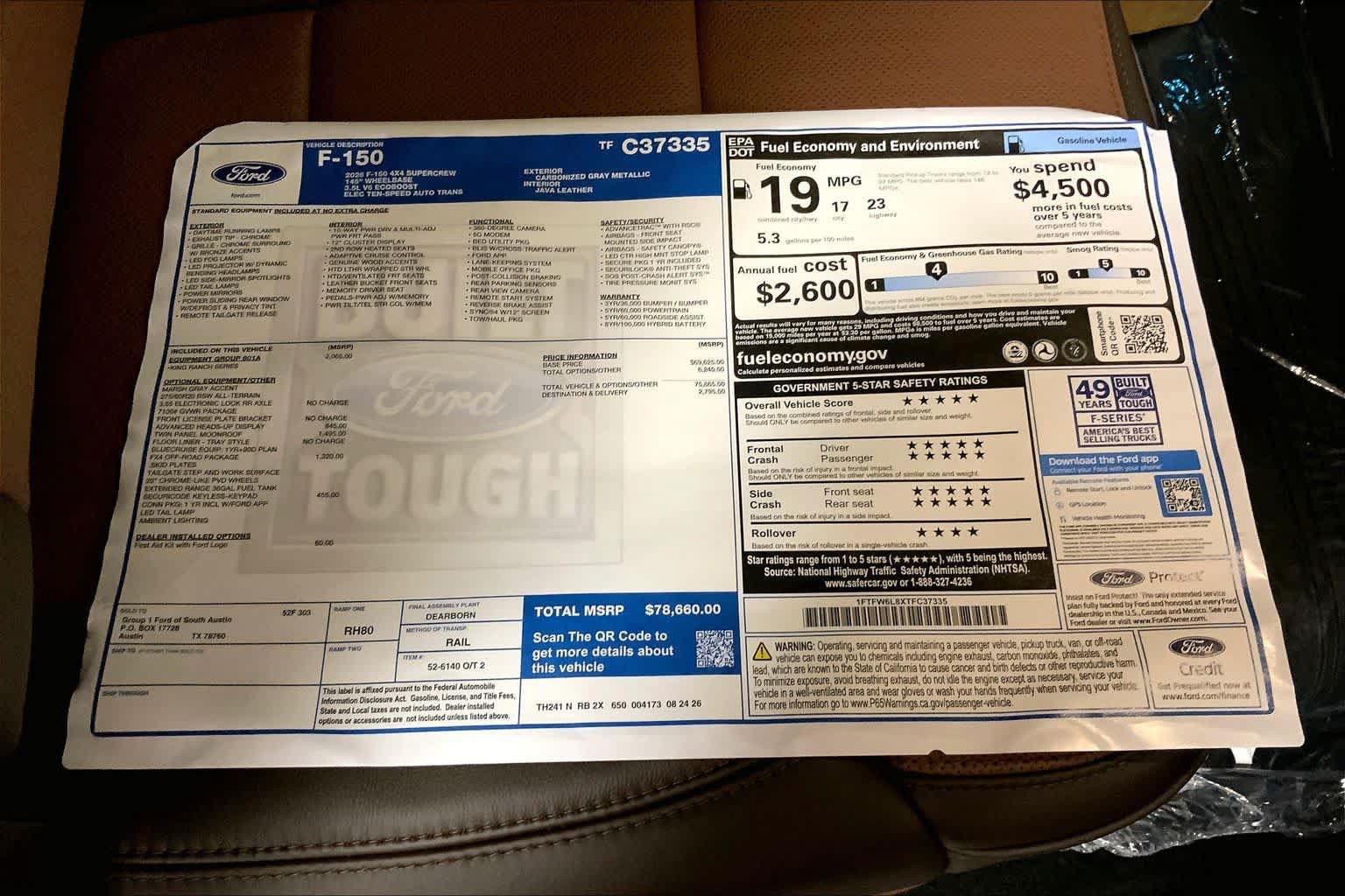 New 2026 Ford F150 King Ranch w/ Equipment Group 601A High AWD/4WD image 21