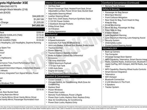 Used 2022 Toyota Highlander XSE AWD/4WD image 39