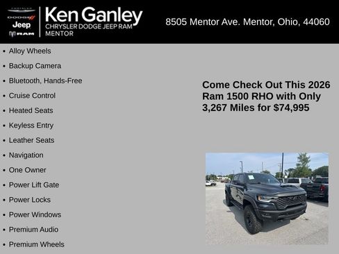 Used 2026 RAM 1500 RHO w/ RHO Level 1 Equipment Group AWD/4WD image 5