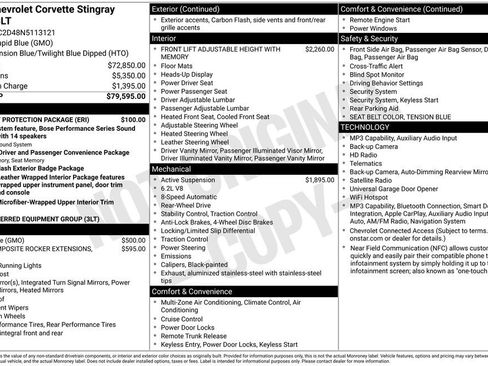 Used 2022 Chevrolet Corvette Stingray Premium Cpe w/ Battery Protection Package RWD image 32