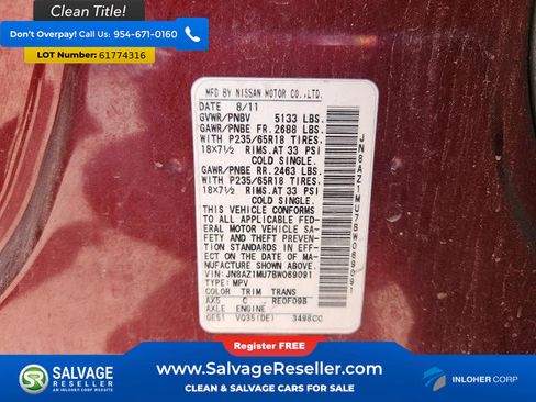 Used 2011 Nissan Murano S FWD image 17