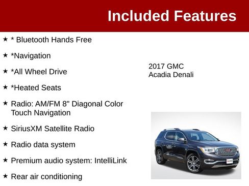 Used 2017 GMC Acadia Denali w/ Technology Package AWD/4WD image 3