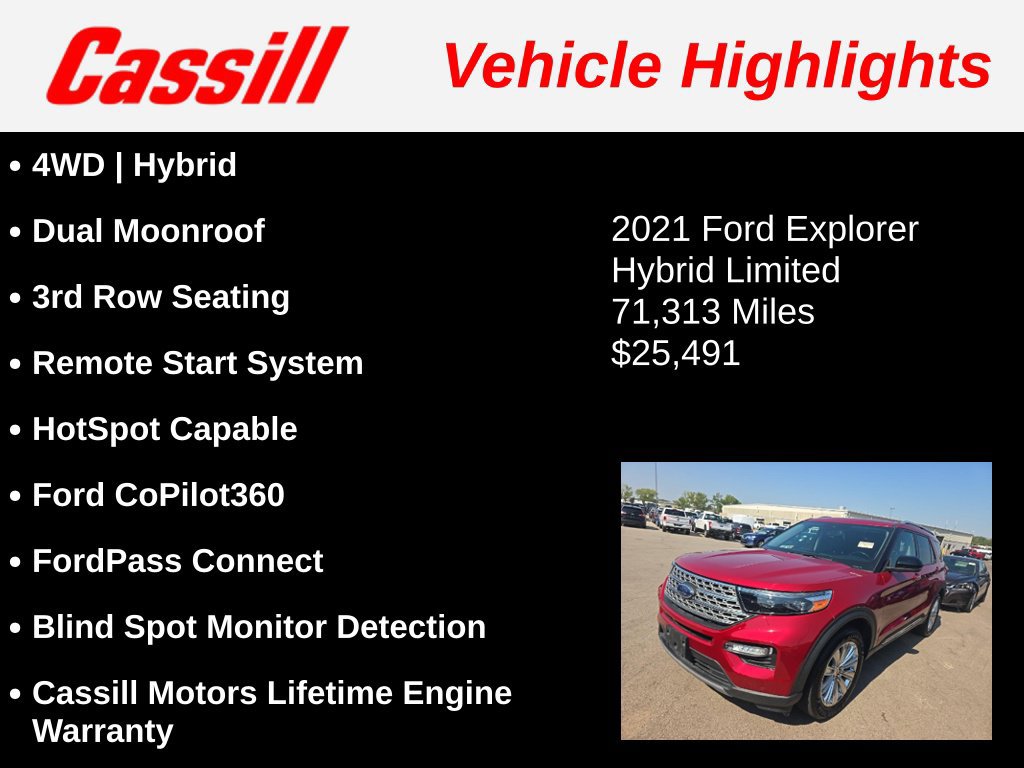 Used 2021 Ford Explorer Limited w/ Hybrid Equipment Group 310A AWD/4WD image 3