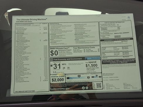 New 2026 BMW 530i w/ M Sport Package RWD image 32