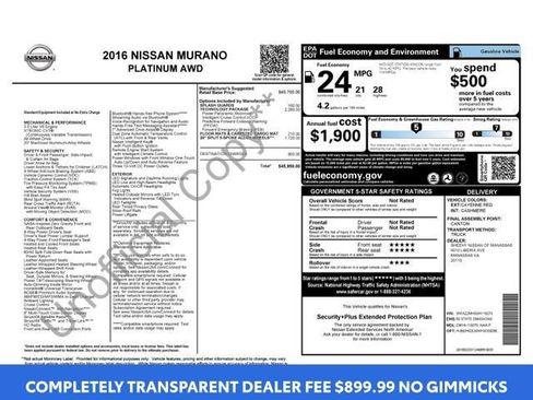 Used 2016 Nissan Murano Platinum w/ Platinum Technology Package AWD/4WD image 3