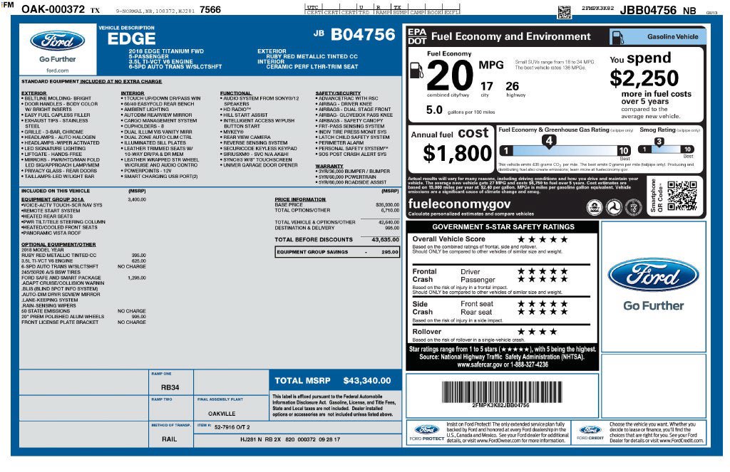 Used 2018 Ford Edge Titanium w/ Equipment Group 301A FWD image 3
