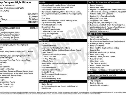 Certified 2022 Jeep Compass High Altitude AWD/4WD image 28