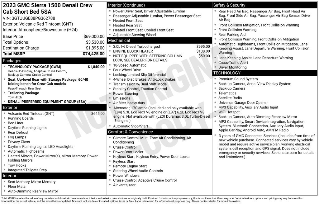 Used 2023 GMC Sierra 1500 Denali w/ Technology Package AWD/4WD image 3