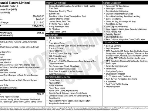 Used 2023 Hyundai Elantra Limited w/ Cargo Package FWD image 47