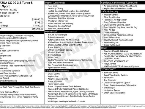 New 2026 MAZDA CX-90 3.3 Turbo S w/ Premium Package AWD/4WD image 38