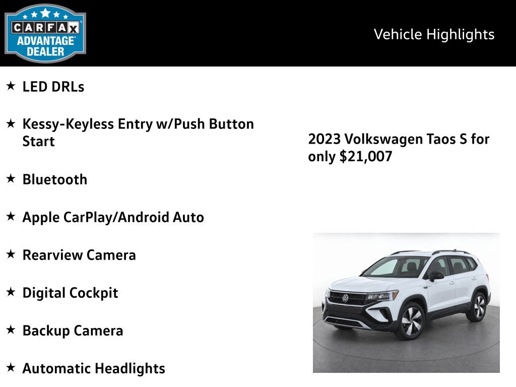 Certified 2023 Volkswagen Taos S AWD/4WD image 4