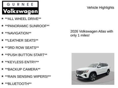 New 2026 Volkswagen Atlas SEL AWD/4WD image 8