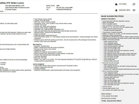 Used 2017 Cadillac ATS Luxury w/ Safety and Security Package image 29