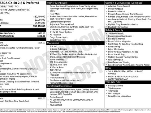 Certified 2026 MAZDA CX-50 AWD 2.5 S w/ Accent Package image 2