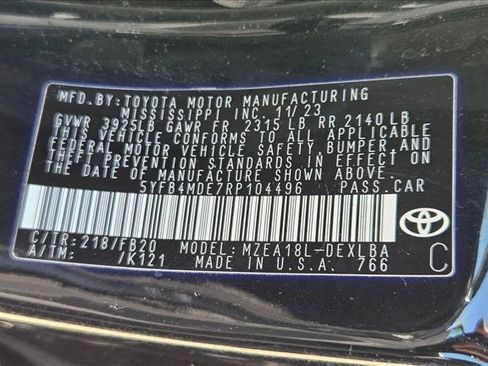 Certified 2024 Toyota Corolla LE FWD image 23