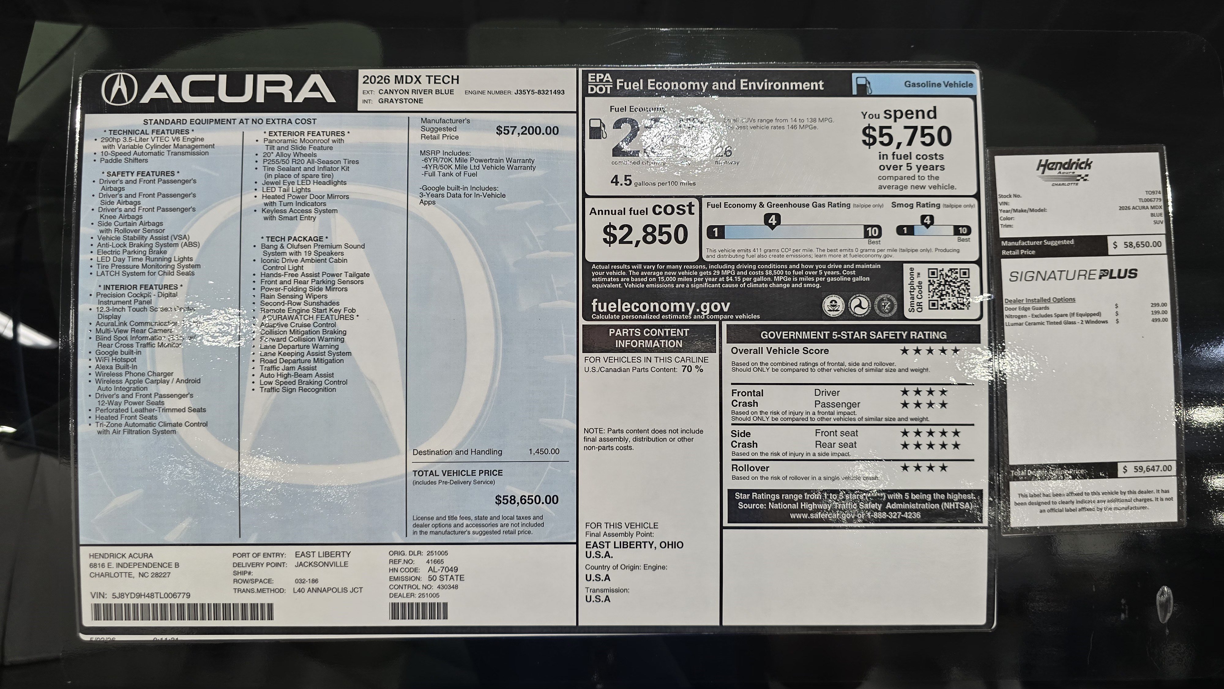 Used 2026 Acura MDX w/ Technology Package FWD image 35