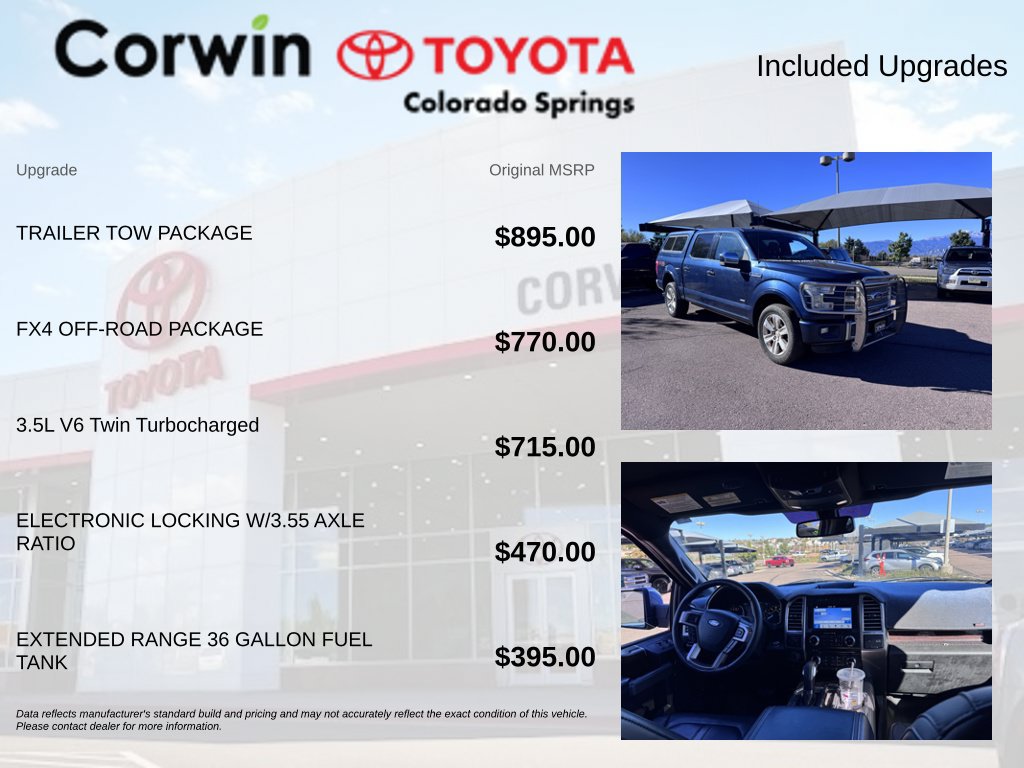 Used 2016 Ford F150 Platinum w/ Trailer Tow Package AWD/4WD image 8