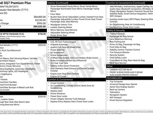 Used 2020 Audi SQ7 Premium Plus w/ SQ7 Black Optic Package image 47