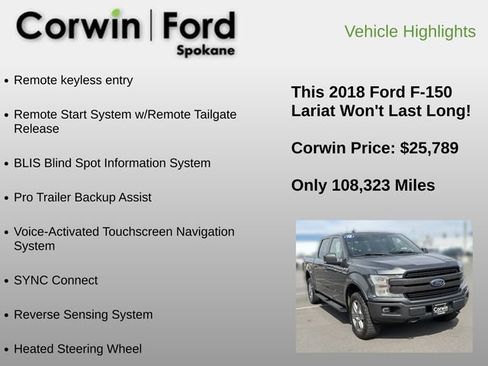 Used 2018 Ford F150 Lariat w/ Equipment Group 502A Luxury AWD/4WD image 30