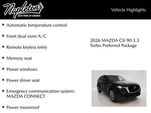 New 2026 MAZDA CX-90 3.3 Turbo w/ Preferred Package AWD/4WD image 15