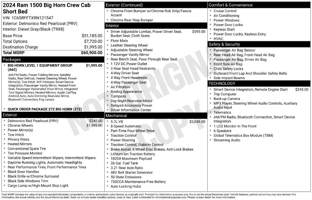 Certified 2024 RAM 1500 Big Horn AWD/4WD image 28