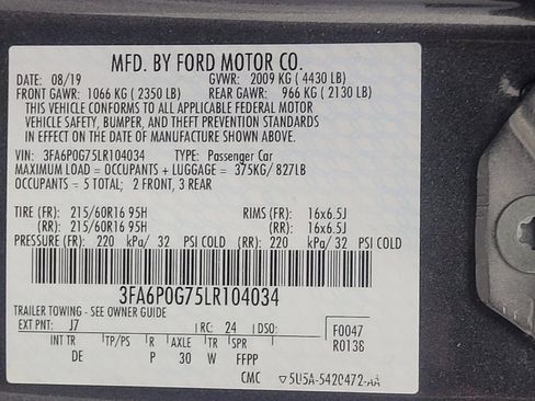 Used 2020 Ford Fusion S FWD image 33