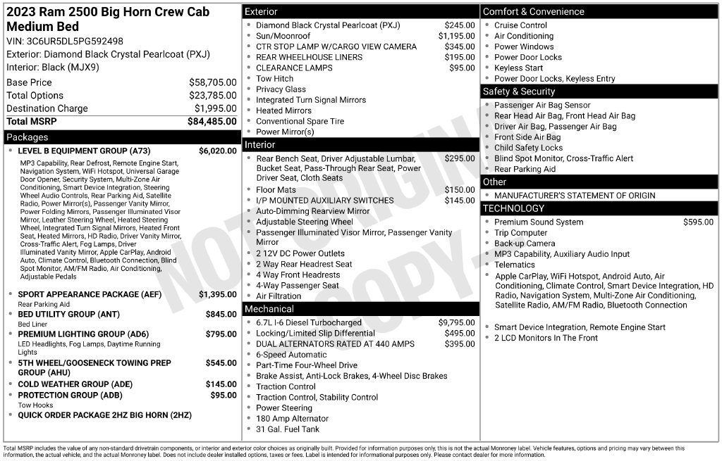 Used 2023 RAM 2500 Big Horn w/ Level B Equipment Group AWD/4WD image 2