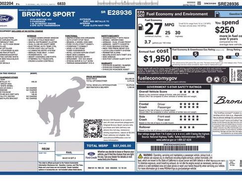 Used 2025 Ford Bronco Sport Heritage w/ Convenience Package AWD/4WD image 14