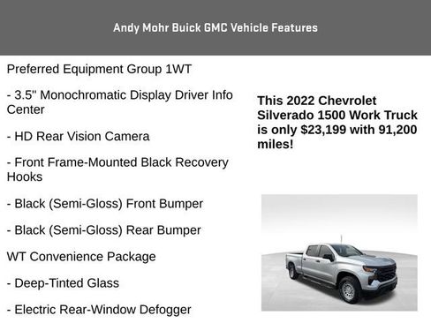 Used 2022 Chevrolet Silverado 1500 W/T w/ WT Value Package image 12