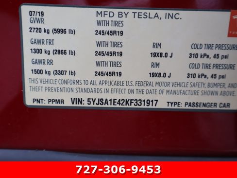Used 2019 Tesla Model S Performance AWD/4WD image 25