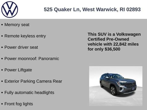 Certified 2024 Volkswagen Atlas SEL AWD/4WD image 13
