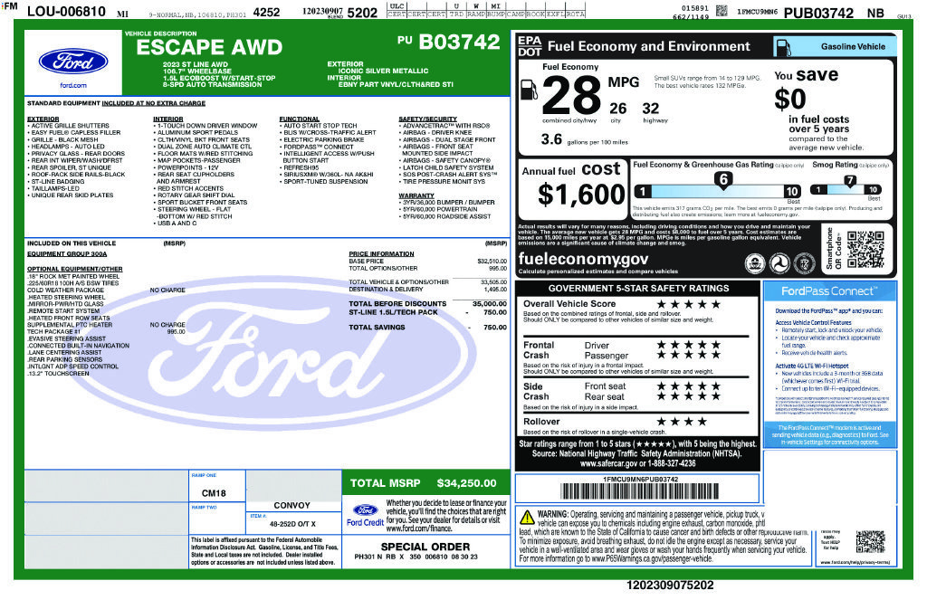 Used 2023 Ford Escape ST-Line w/ Tech Pack #1 AWD/4WD image 8