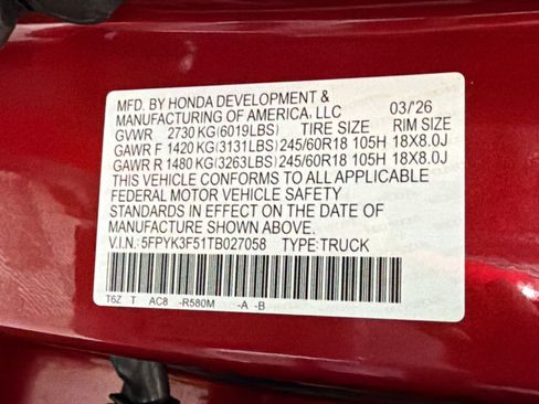 New 2026 Honda Ridgeline RTL image 19