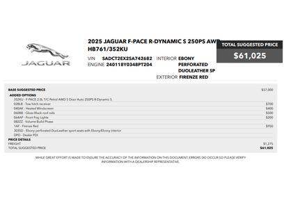 Used 2025 Jaguar F-PACE R-Dynamic S