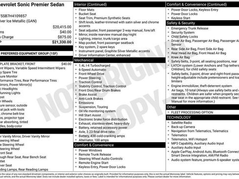 Used 2017 Chevrolet Sonic Premier FWD image 3