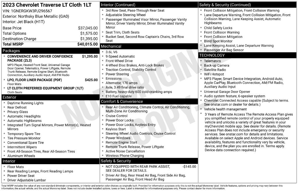 Used 2023 Chevrolet Traverse LT FWD image 23
